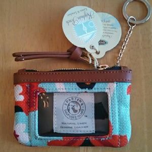 Spartina 449 Waving Girl Keychain Pouch 3.5x5 nwt